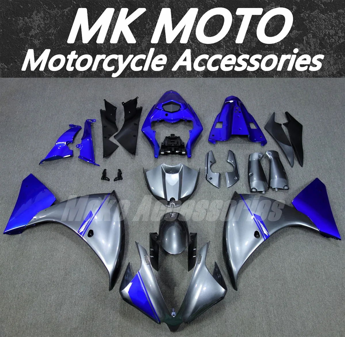 

Motorcycle Fairings Kit Fit For Yzf R1 2012 2013 2014 Bodywork Set High Quality ABS Injection New Silver gray Blue