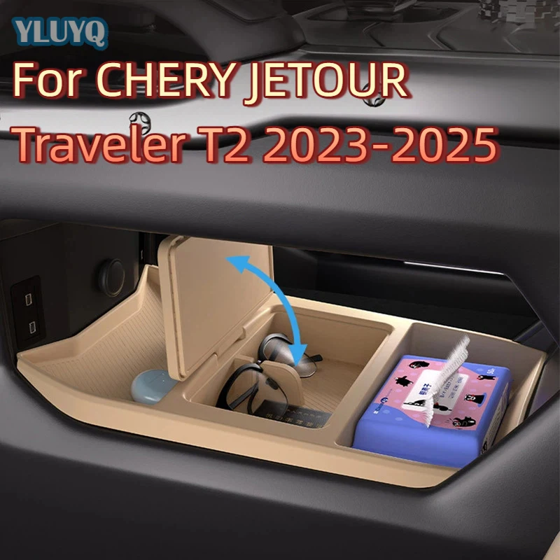 For CHERY JETOUR Traveler T2 2023-2025 Center Console Below Storage Box Central Control Organizer Mat Car Interior Silicone