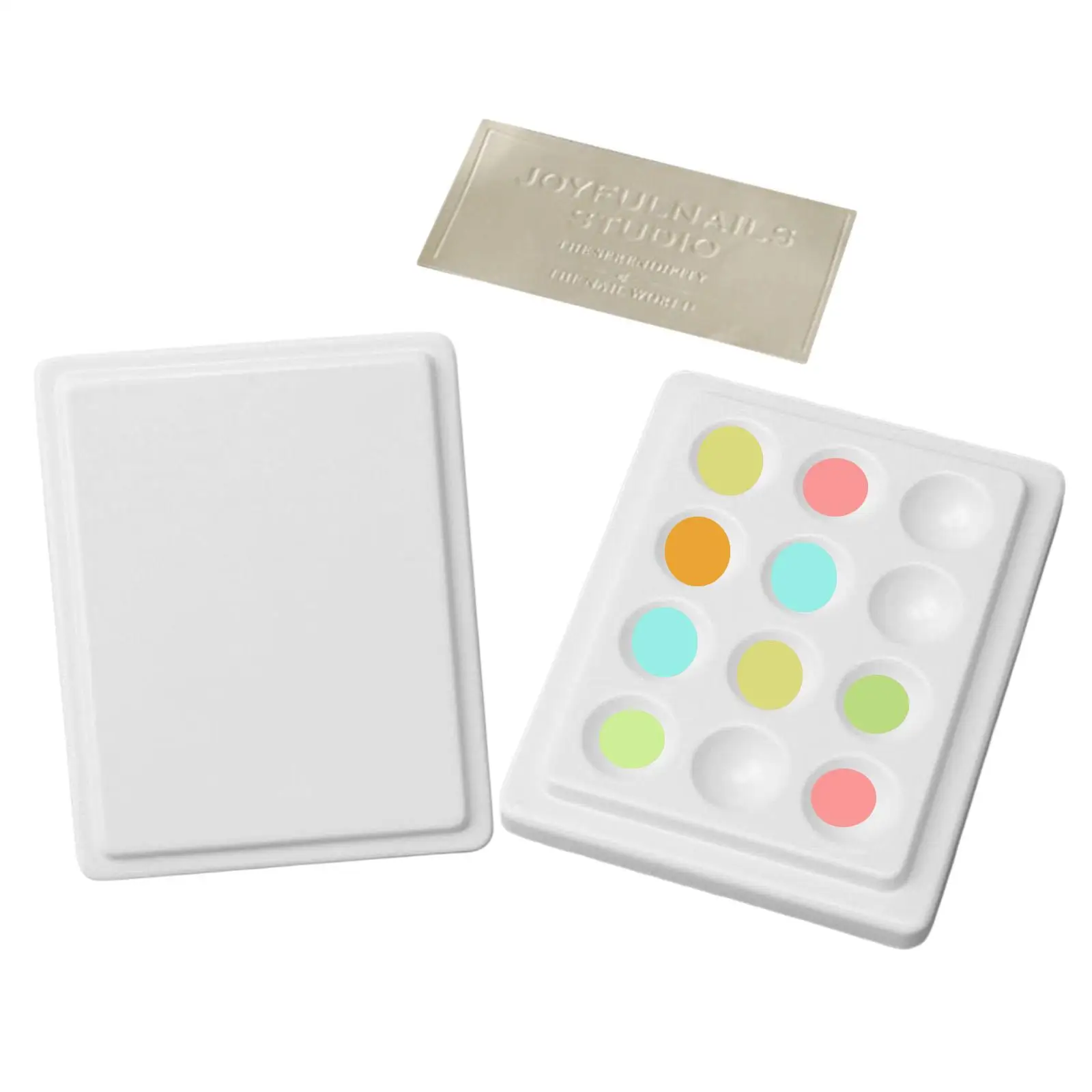 12 Slots Ceramic Watercolor Paint Palette with Lid Coloring Durable Premium