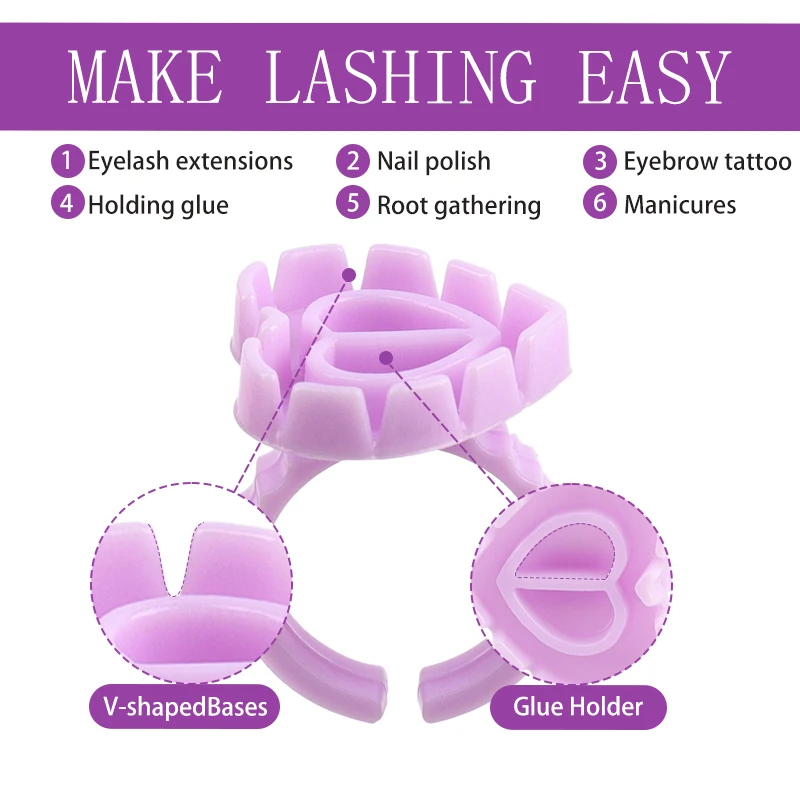 30 pz Estensione Delle Ciglia Colla Titolare Anello Tazze Estensione Delle Ciglia Adesivo Colla Supporto Tavolozza Contenitore Pigmento Del Tatuaggio Titolare Pallet