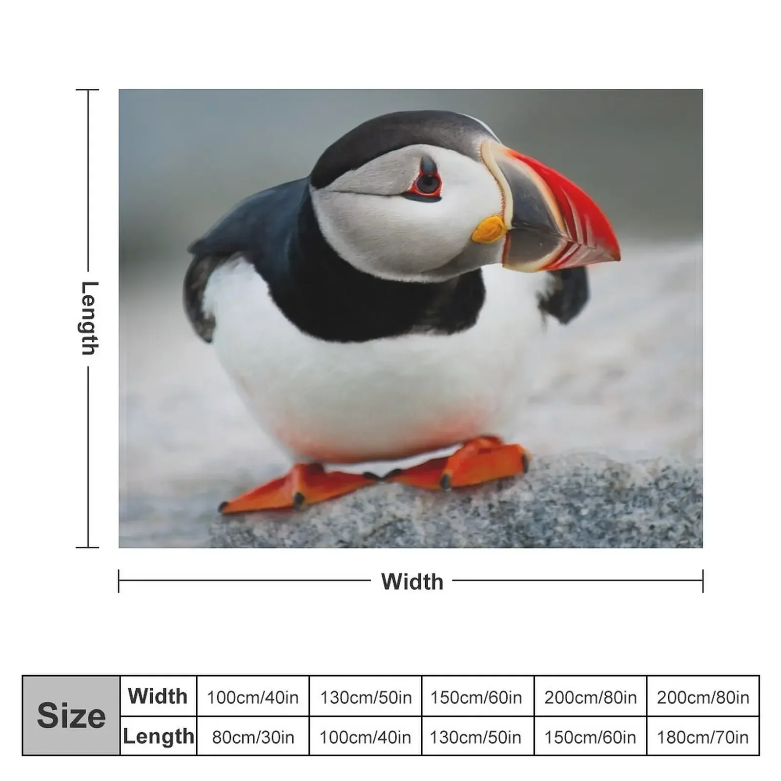 Puffin Throw Blanket Bed linens Large Tourist warm winter Blankets