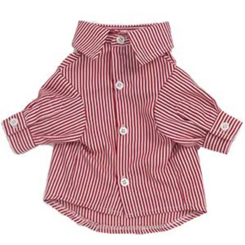 New stripe Dog Shirt Brand Leisure Clothing Fashion Social Casual Pet Shirt Slim Fit Long-Sleeve Dog Shirts