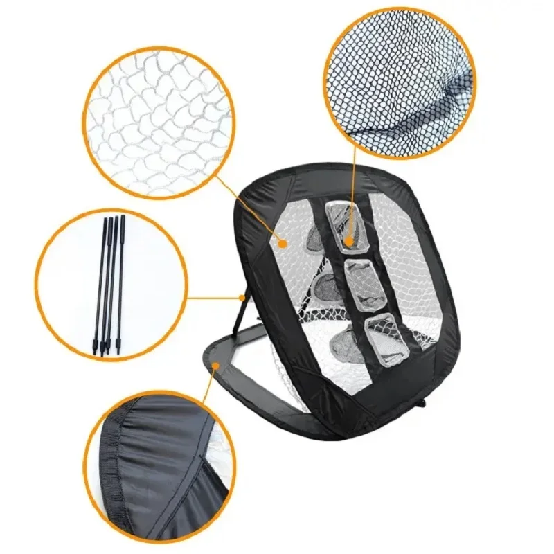 Backyard Indoor Practice Chipping Golf Net for Beginner Adjustable Warm Up Golf Training Aids Pop Up Golf Net Gift 6 PU balls