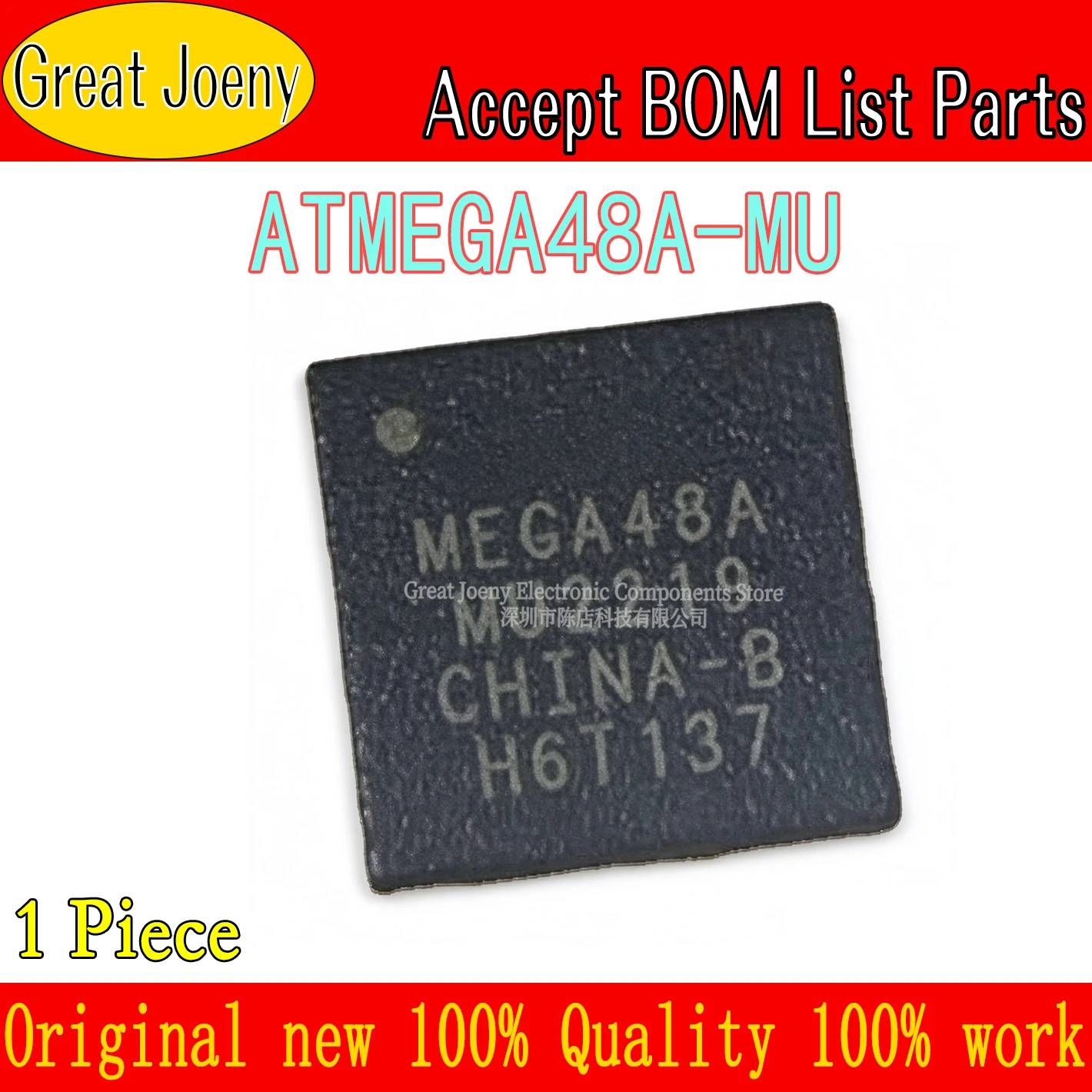 100% New Original ATMEGA48A-MU MEGA48A ATMEGA48A IC MCU Chipset VQFN-32