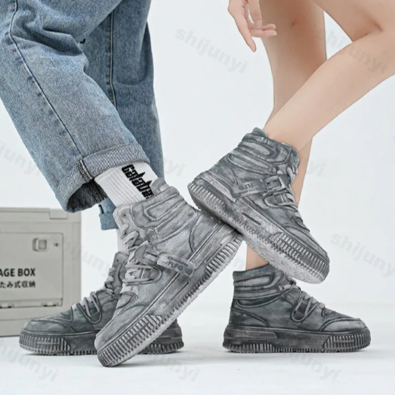 2025 خريف جديد تصميم الأزياء المتخصصة سميكة وحيد عالية أعلى حذاء كاجوال للأزواج مريحة العصرية منصة تنوعا أحذية رياضية