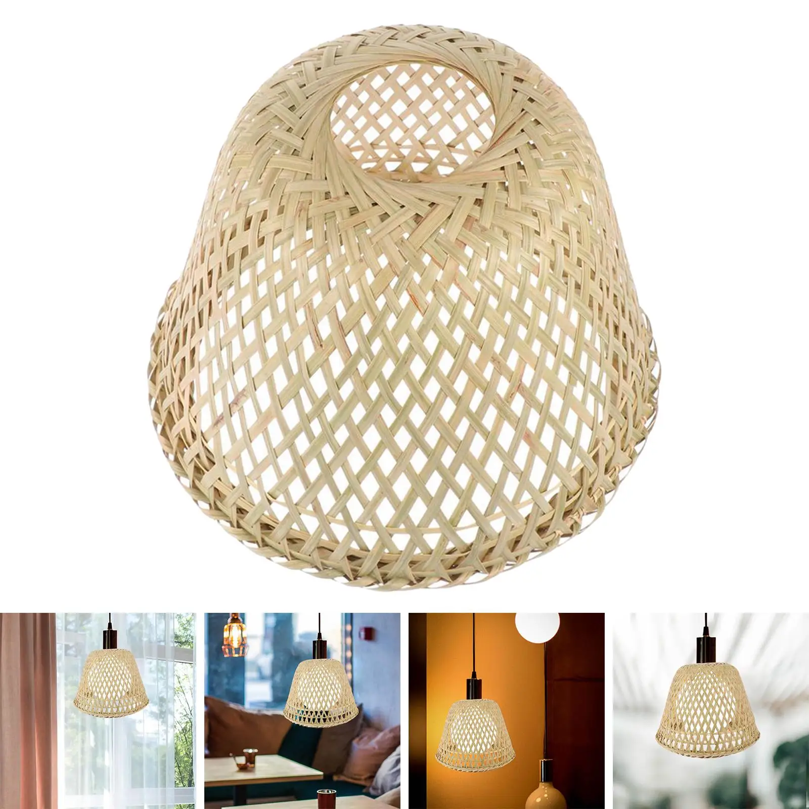 

Bamboo Woven Pendant Light Shade Cover Bulb Guard for Ceiling Light Living Room Bedroom