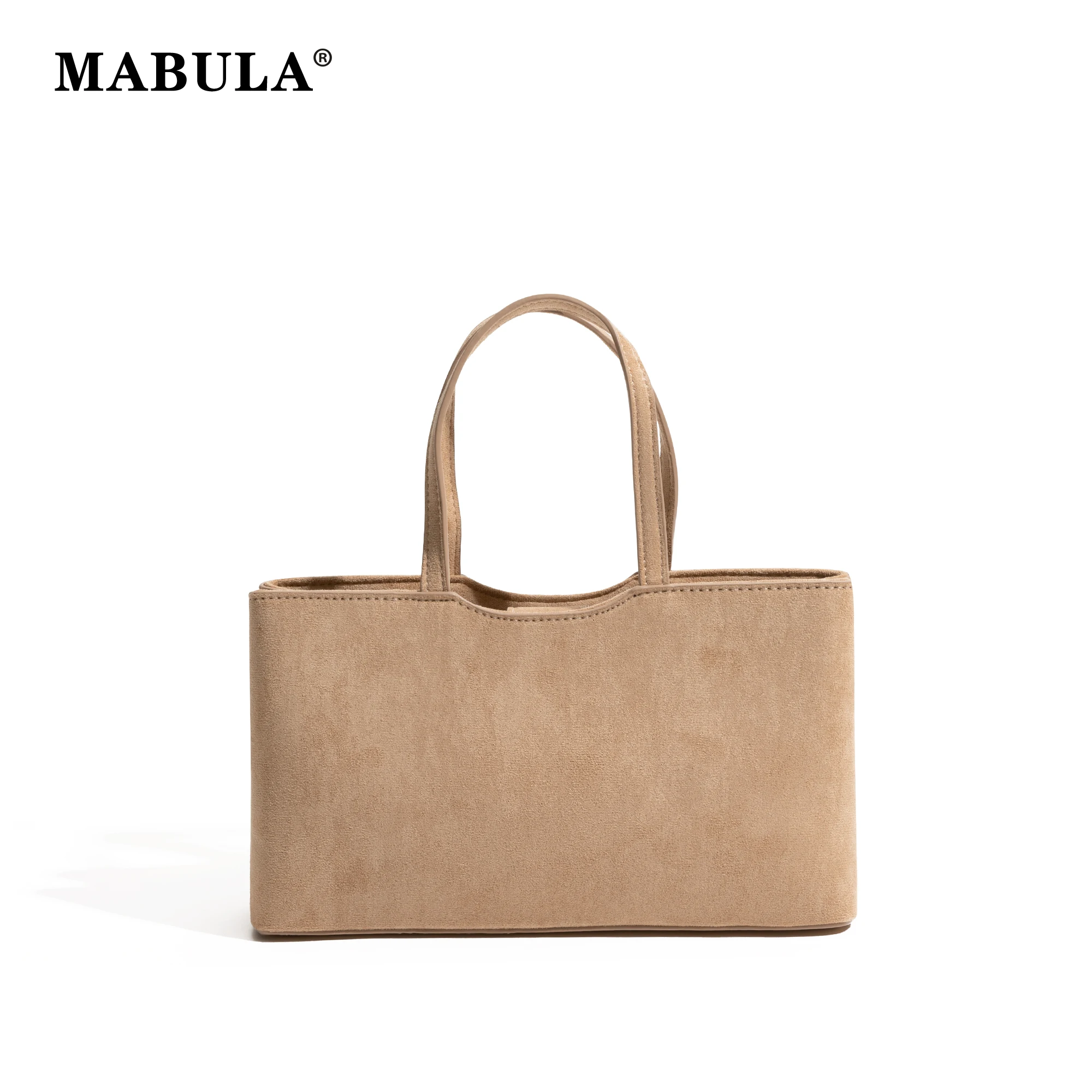 

MABULA Women Korean Style Trend Tote Bag Autumn Winter Chamois Suede Shoulder Bags For Women Retro Lady Large Capacity Handbag