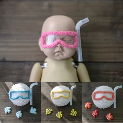 Shining Marine Theme Simulation Manual Diving Mirror Jellyfish Starfish Felt Fish Ocean Wave Colored Gauze Newborn Photo Props