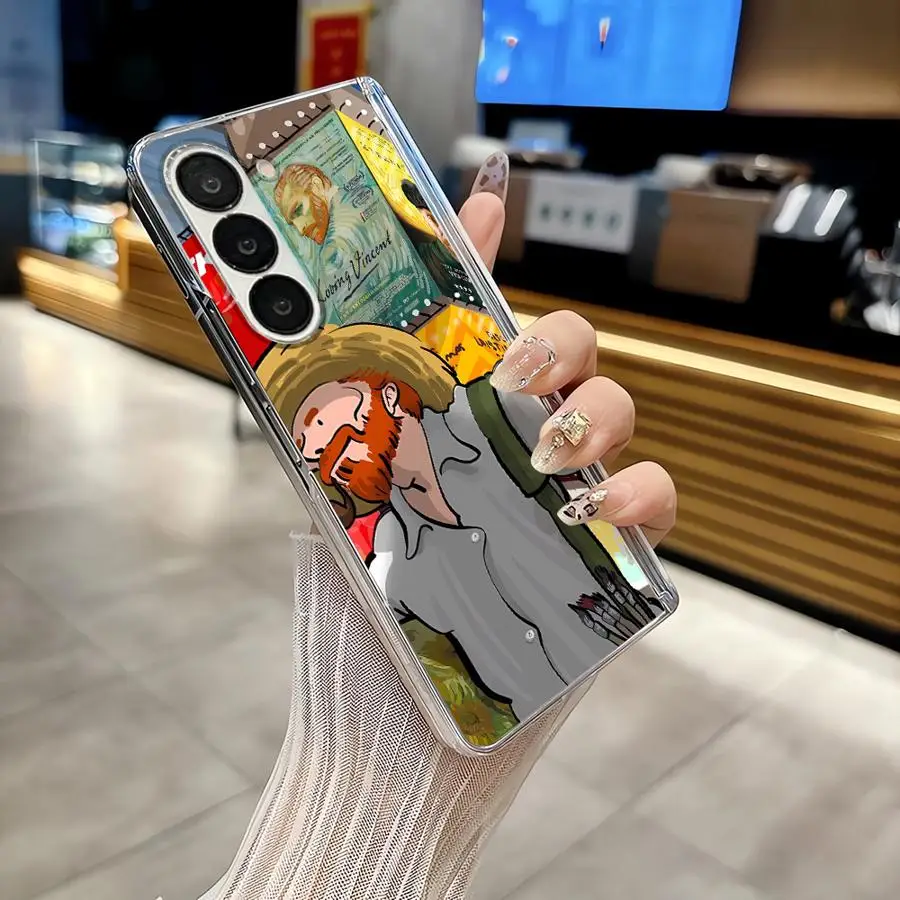 Case for Samsung Galaxy ZFold4 Z Fold 7 6 5 4 3 ZFold6 ZFold5 ZFold3 ZFold7 Back Phone Cover Cartoon Van Gogh Oil Painting