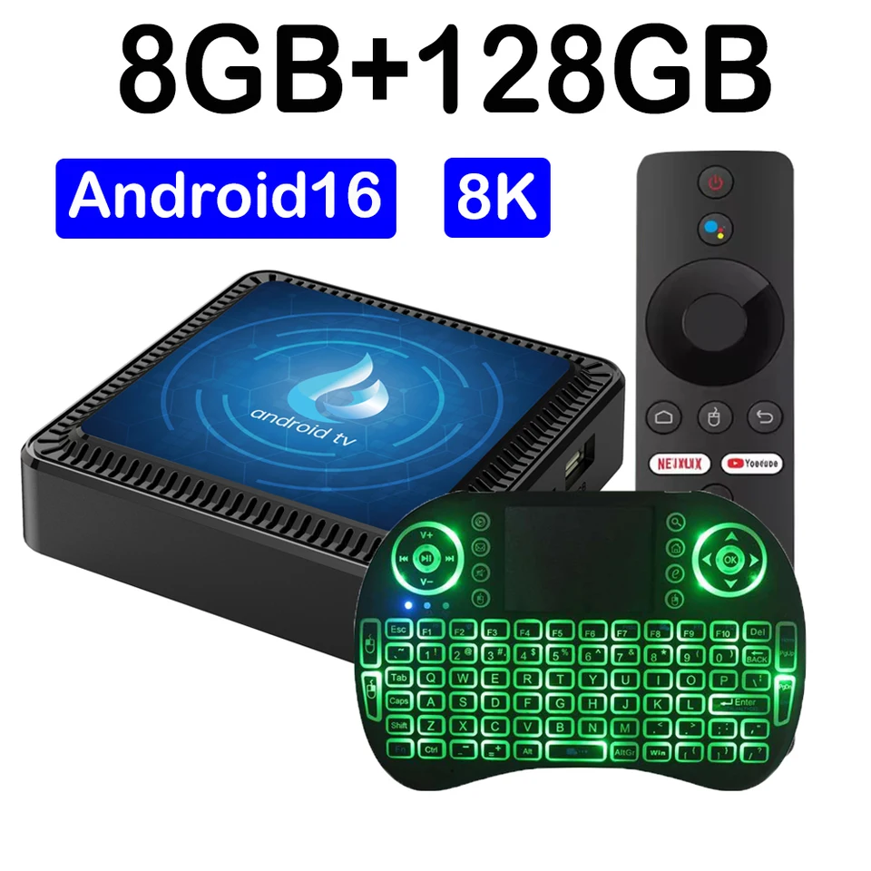 TV Box Global Android16 Wifi 5G Allwinner H313 RAM 4GB ROM 8GB 32GB 64GB 128GB Q17 Reproductor Multimedia Streaming 8K Rápido Set-Top Box