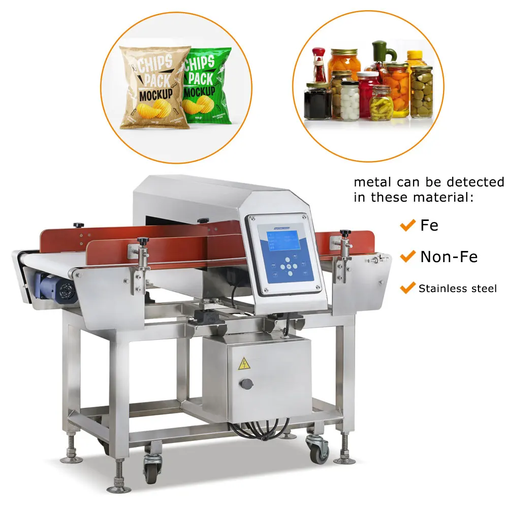 Automatic food safety High Quality Low Noise Strong Power Digital Display Conveyor Metal Detector Machine For Food Processing