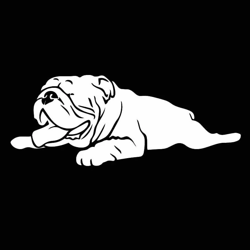 Creative Vinyl Decal English Bulldog Pet Animal Car Stickers Funny Dog Black/Silver,18cm*7cm