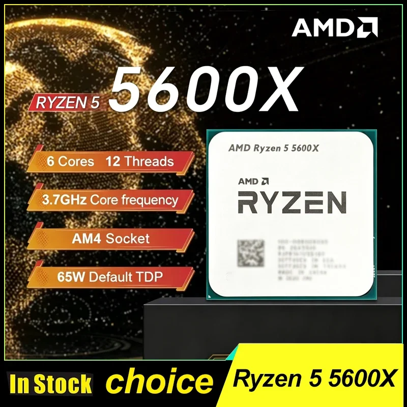 

AMD Ryzen 5 5600X AMD R5 5600X CPU 6-Core 12-Thread 4.6GHz Unlocked Desktop Processor Socket AM4 Gaming CPU Without Package