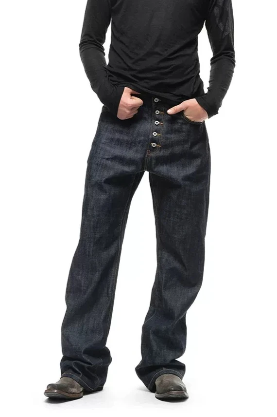 No faith studios straight micro pull red edge red ear original cow Japanese limited boot cut jeans
