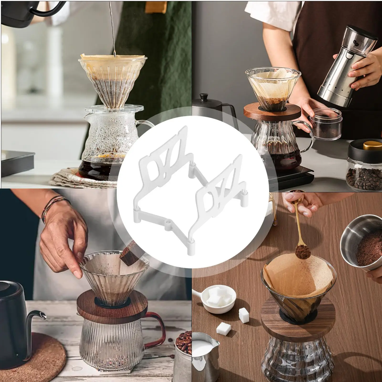 Foldable Pour Over Coffee Filter Rack, Portable Lightweight Hanging Ear Holder Support Shelf For Outdoor Manual Coffee Brewing view 5