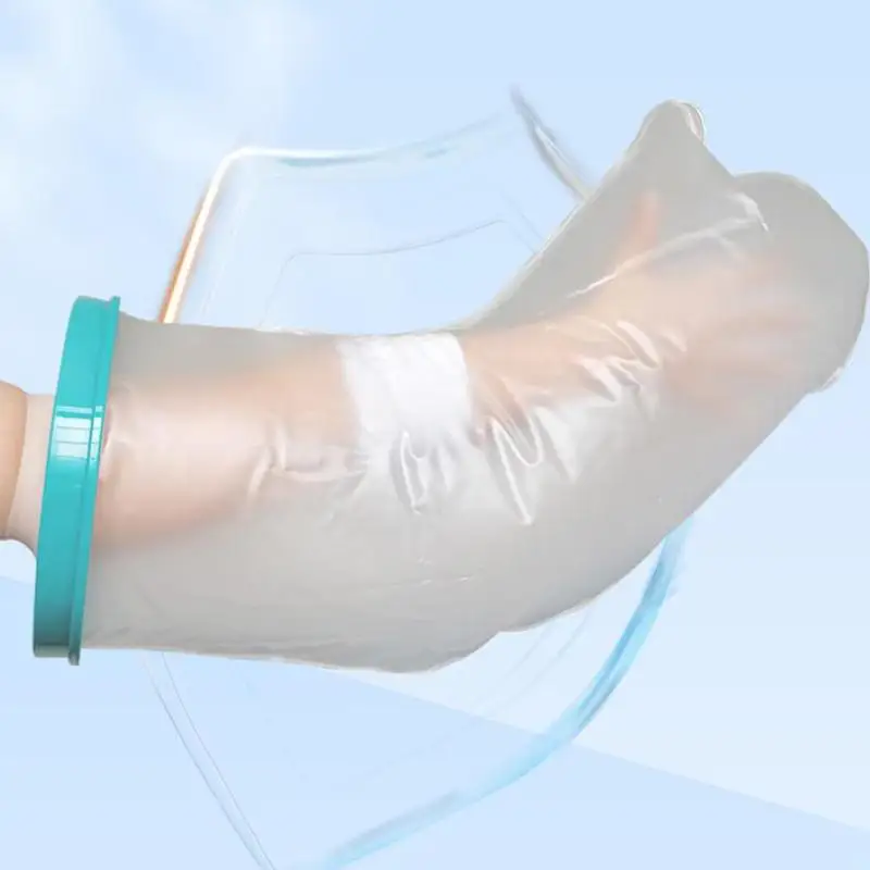 Blaue Duschabdeckung für Erwachsene, wasserdichter, versiegelter Gipsverband-Schutz für Wunden, Frakturen an Bein, Fuß, Arm, Handfläche, Badewannenschutzring, Schutzhülle – Detail 5