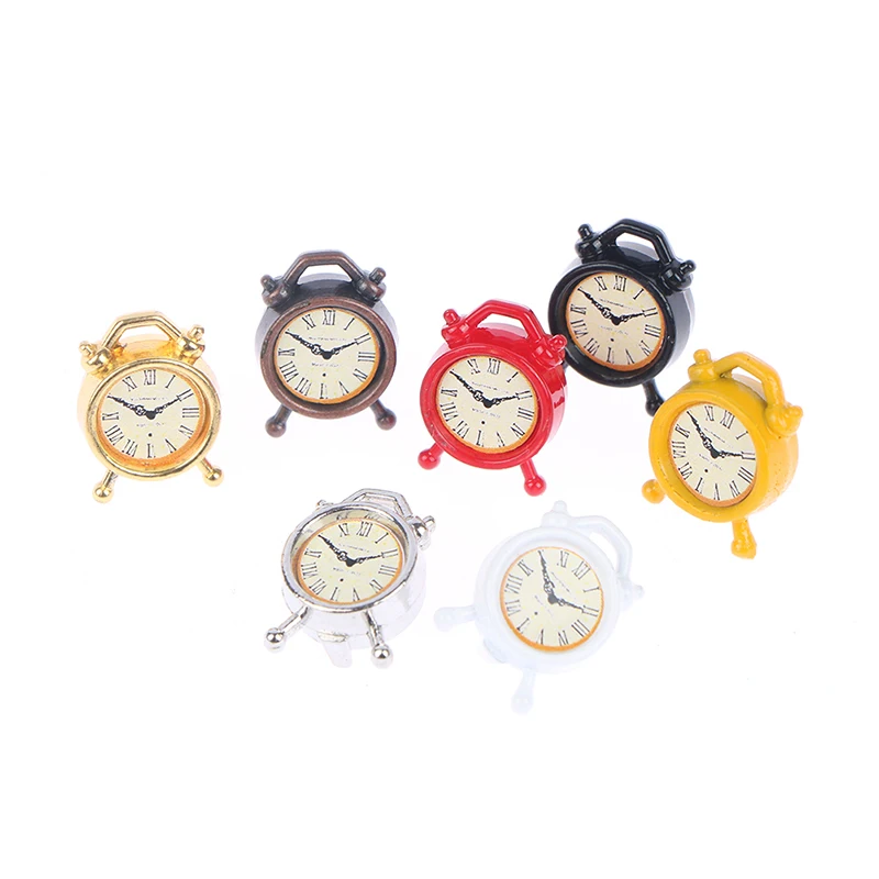 1Pc 1:12 Simulation Model Alarm Clock Dollhouse Miniature Mini Home Decoration Toys Furniture Doll House Living Room Accessories