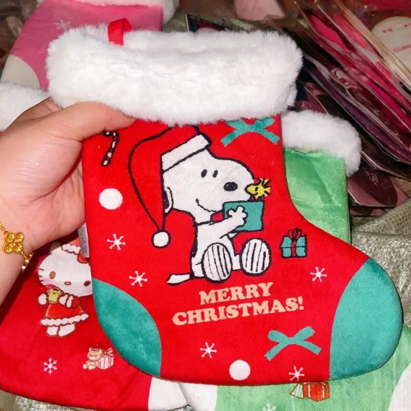 Mymelody exquisito colgante de pared dibujos animados Kawaii Snoopy bordado bolsillo decoración regalo de Navidad niños regalo de cumpleaños