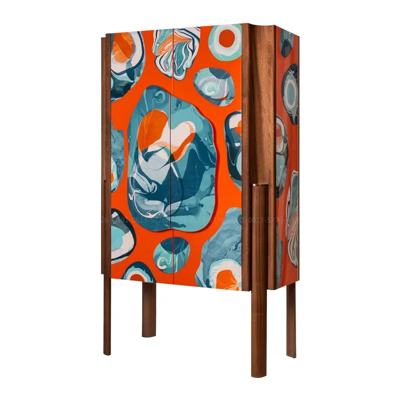 

Guochao Painted Decorative Cabinet Living Room Entrance Model Room Corner Storage High