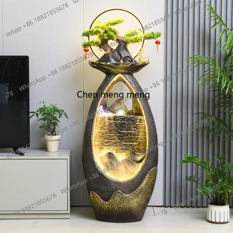 European-style flowing water ornament circulating water rockery mountain  living room humidifier lucky opening decoration