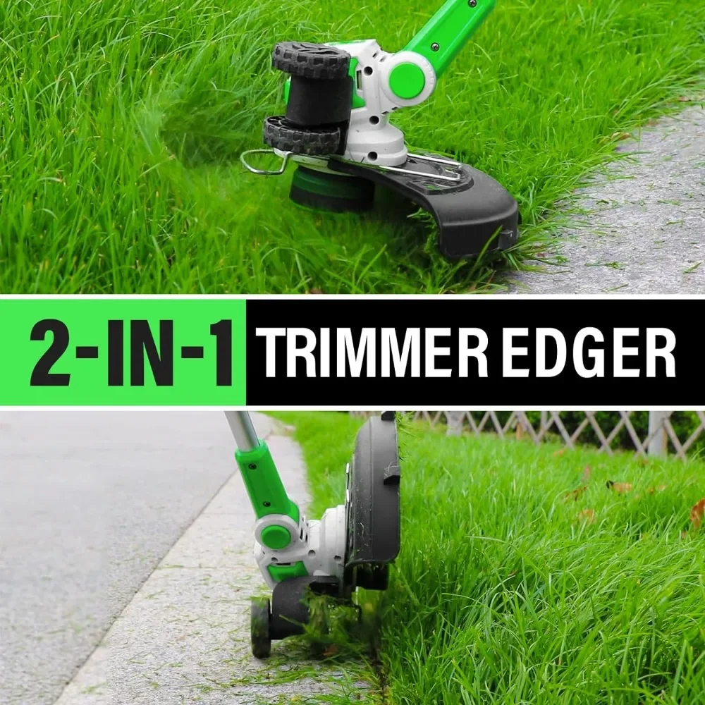 Weed Wacker Battery Operated 12 Inch String Trimmer Cordless 20V Weed Wacker Electric W/ Battery and Charger, Lightweight Edger