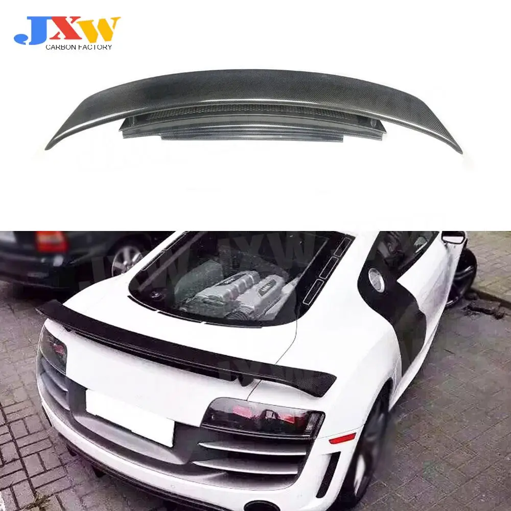 For Audi R8 2018 2019 Carbon Fiber Rear Trunk Boot Spoiler Wing Auto Racing Car Styling FRP