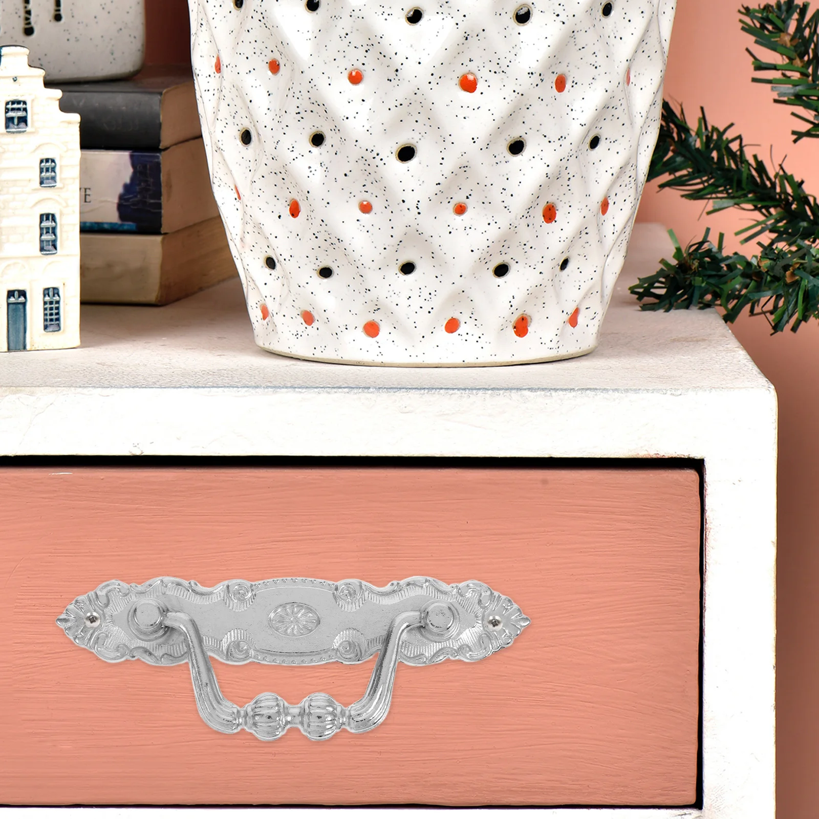 4 Buah Gagang Laci Vintage dari Paduan Seng untuk Pintu Kabinet, Laci Lemari, Perangkat Keras Dekoratif Rustic, Gagang Lemari