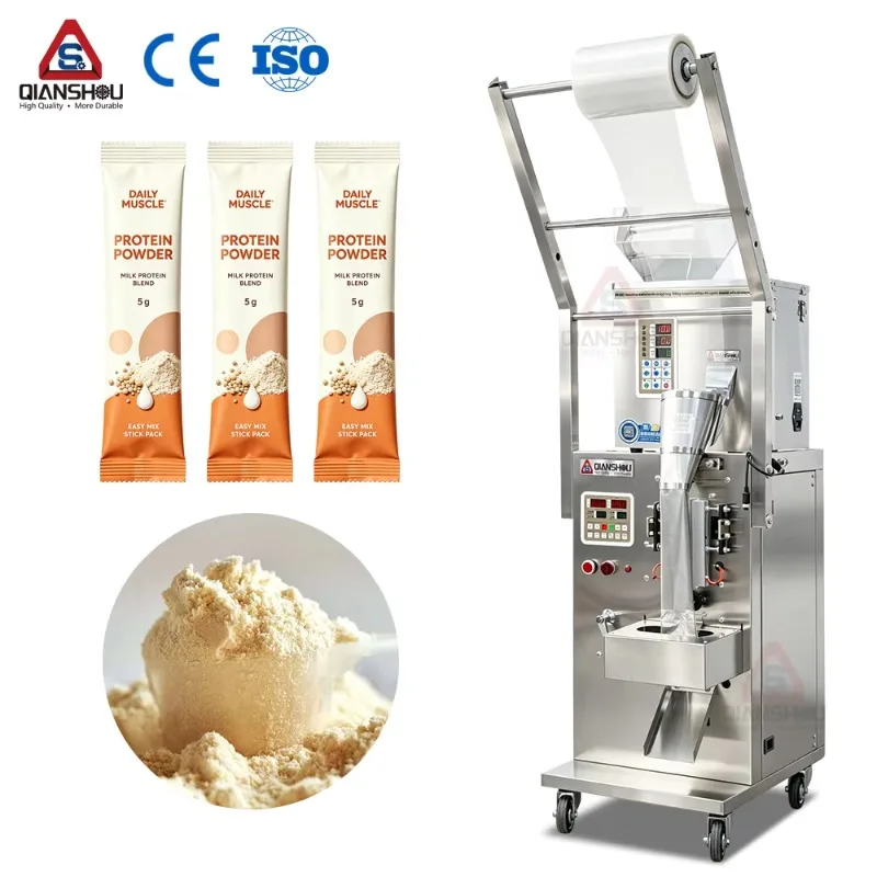 Vffs Automatic Packing Sachet Stick Bag Vertical Food Powder Packaging Machine For Protein Milk Chili Juice Drink