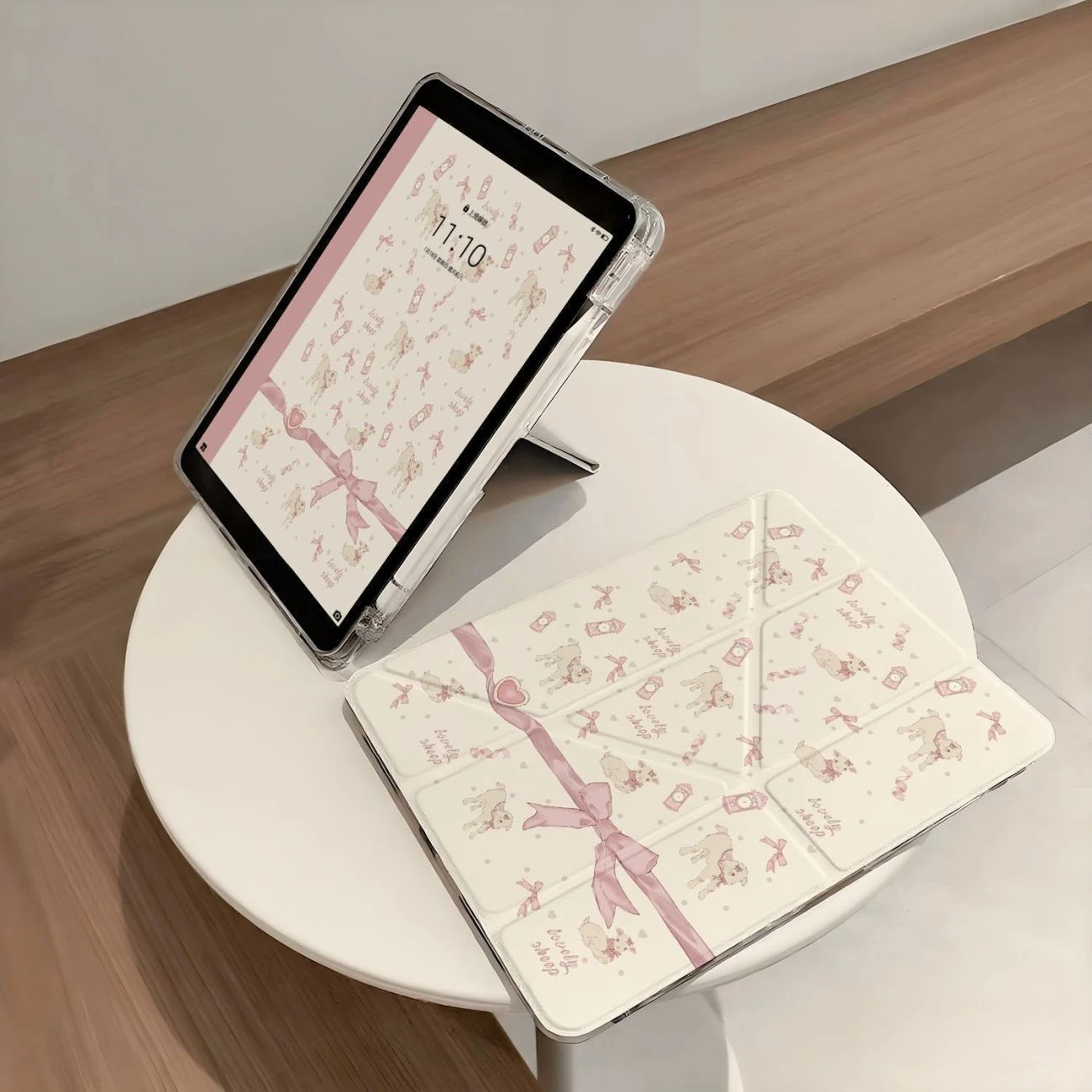 Pink Bow Sheep New Tablet Case For iPad Pro 11 12.9in 13 M4 9.7 10.2 5/6th 7/8/9 10th 11th MINI 4 5 6 7 Air 5 6 7 Trifold Case