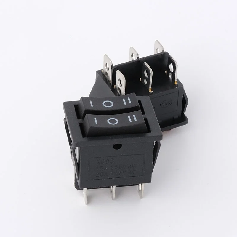 1PCS KCD8 6PIN 16A 250V 20A 125V Double Light Switch Rocker Switch Waterproof ON-OFF Boat Power Switch