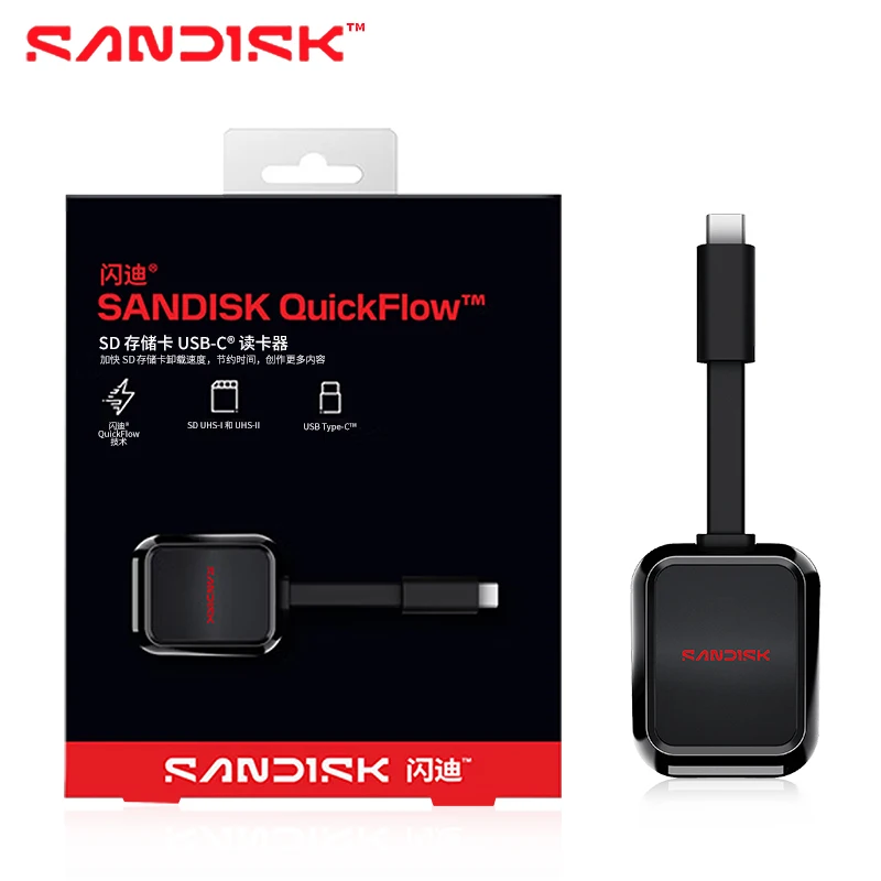 Original SanDisk SD Card Reader C751 USB-C UHS-I UHS-II Portable USB 3.2 Gen 1 High Speed 250MB/s Adapter for Laptop Camera PC