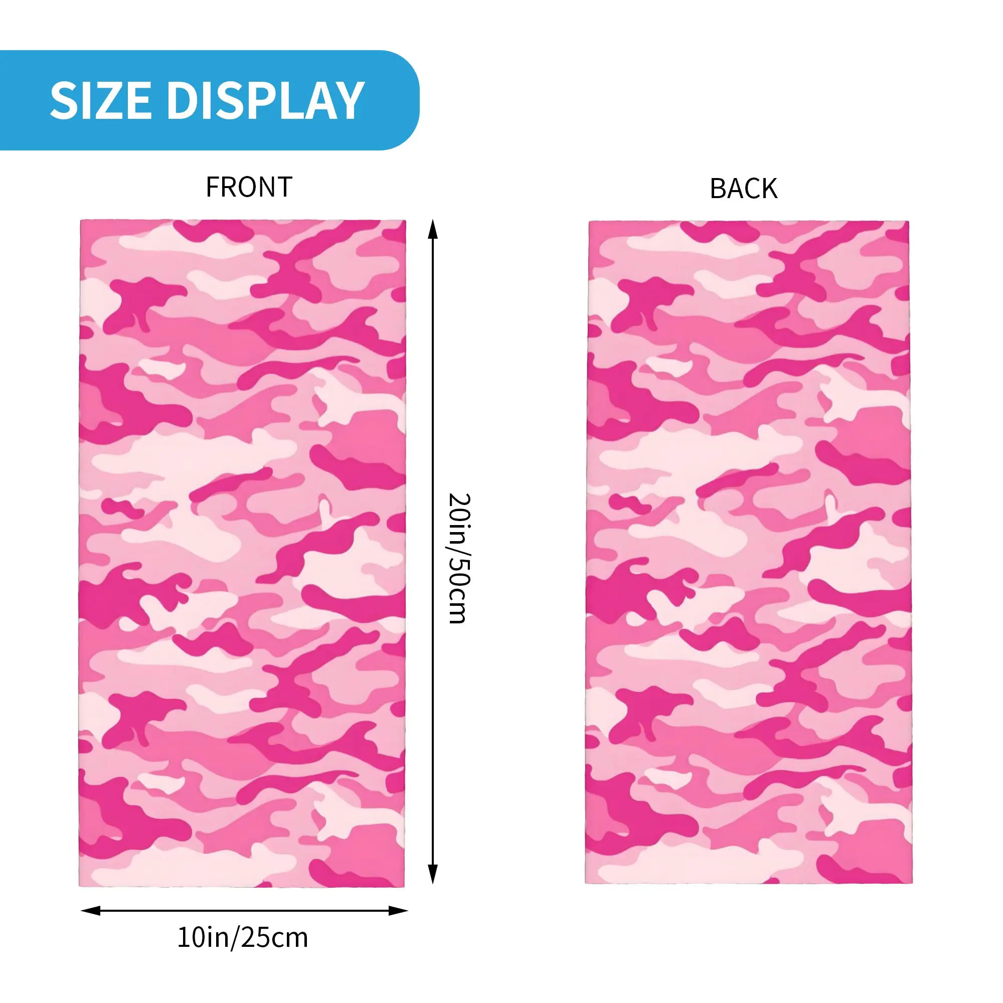 Custom Camo Bandana Neck Warmer Women Men Winter Hiking Ski Scarf Gaiter Pink Camouflage Pattern Face Cover