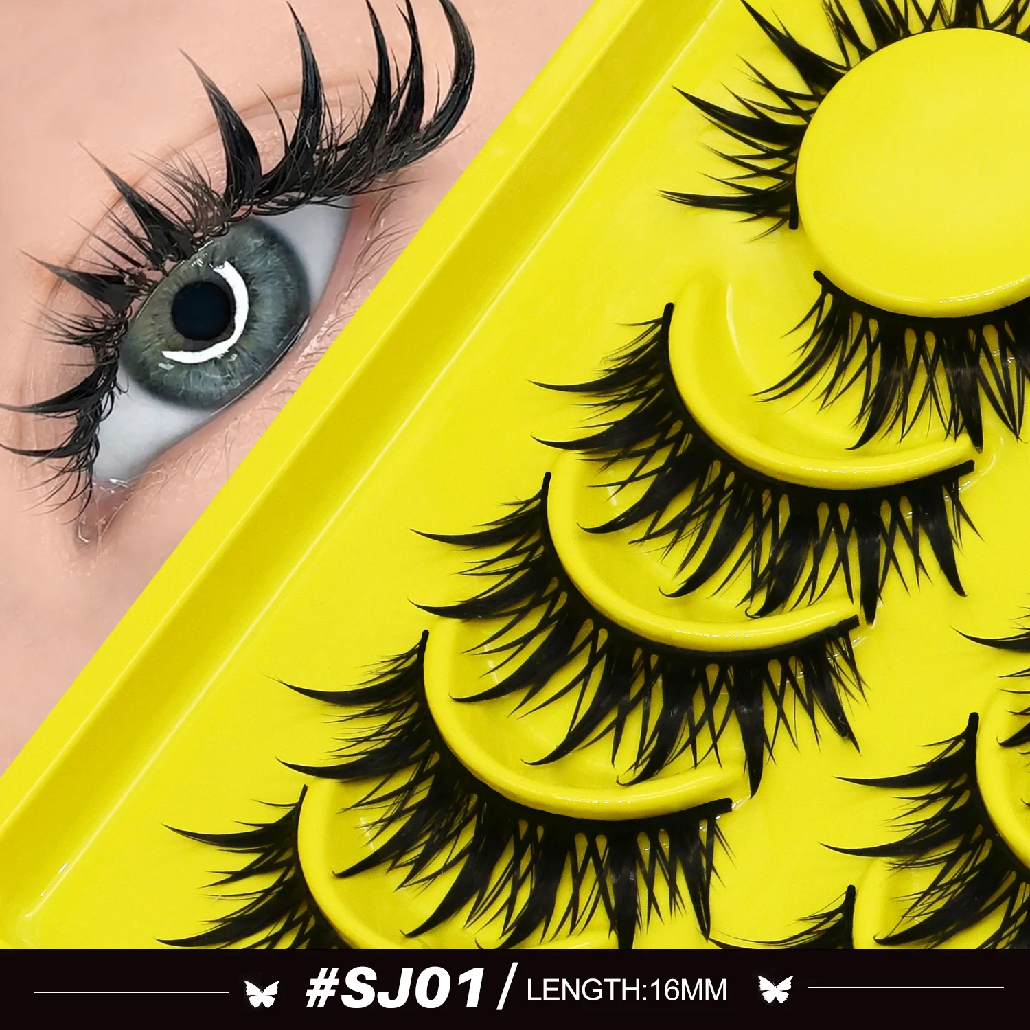 6 Pairs Soft False Eyelashes Cat Eye Cluster Upper And Lower Mixed DIY  Grafting Evenly Spaced Roots Uniformly Blossoming