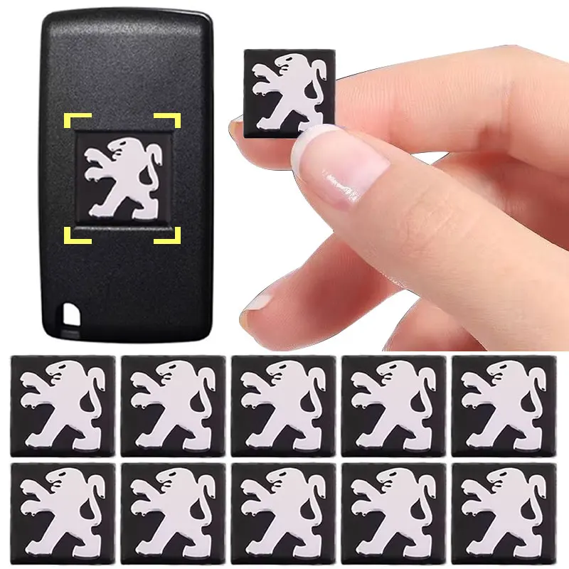 16MM Car Remote Key Sticker 3D Aluminum Badge Decals For Peugeot 206 307 308 3008 207 208 407 508 2008 5008 107 106 205 4008 301