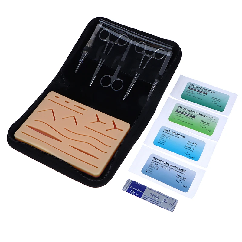 Suture Training Kit with Silicone Skin Pad Medical Students Surgical Suture Practice Kit Medical Teaching Model