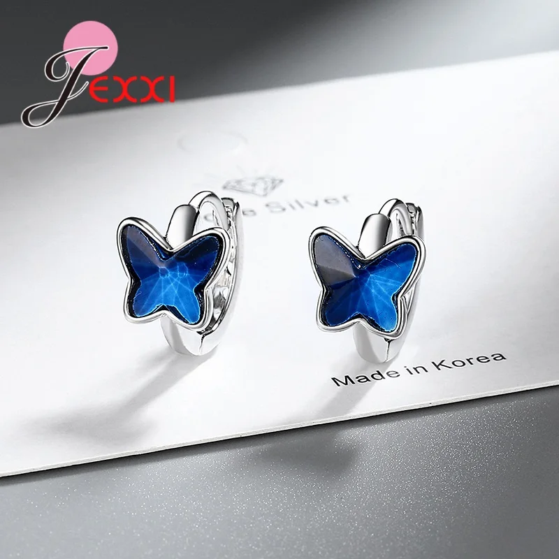 New Arrival 925 Sterling Silver Unique Butterfly Hoop Earrings For Women Fasion Simple Jewelry Gifts