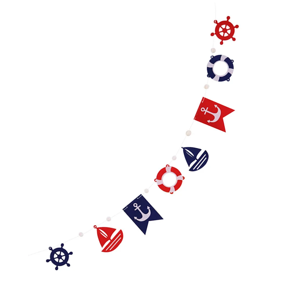 

Ocean Theme Bunting Banner Sailing Banners Hanging Decor for Party Wall Window Tree Branches Indoors Outdoors