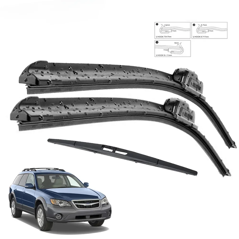 Car Wiper Front & Rear Wiper Blades Set Kit For Subaru Outback 3 BL BP 2005 - 2009 Windscreen Windshield Window 24