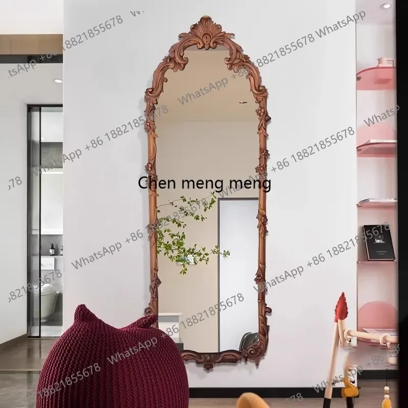 AB03  Retro Creativity Design Carved Flower Abnormity Full-body Mirror European Style Home Use Bedroom Decoration Dressing Mirro
