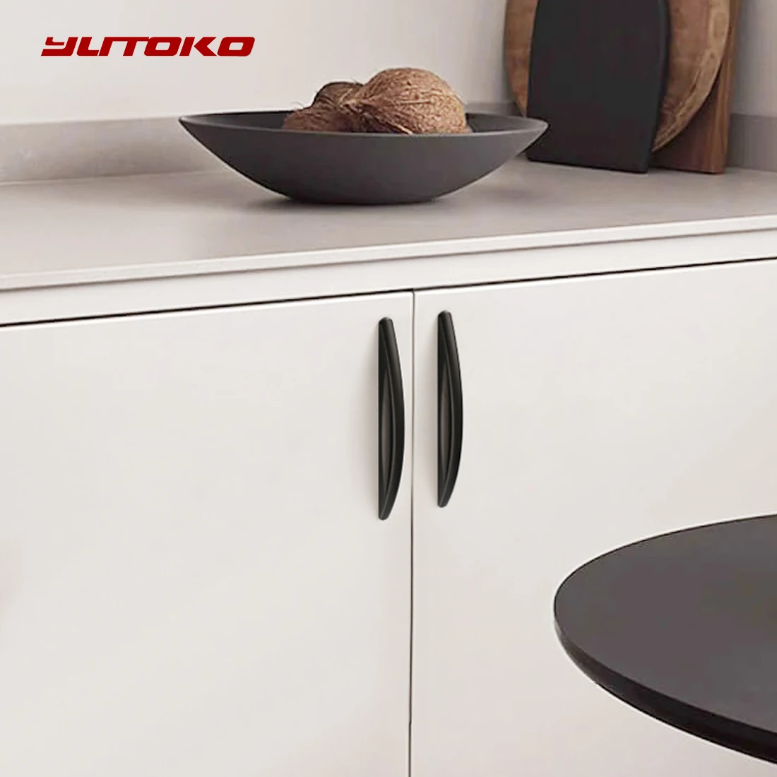 Arc Leaf Shape Simple Wine Cabinet Door Handle Black Gray Gold Wardrobe Drawer Knob Furniture Decoration Hardware Handle