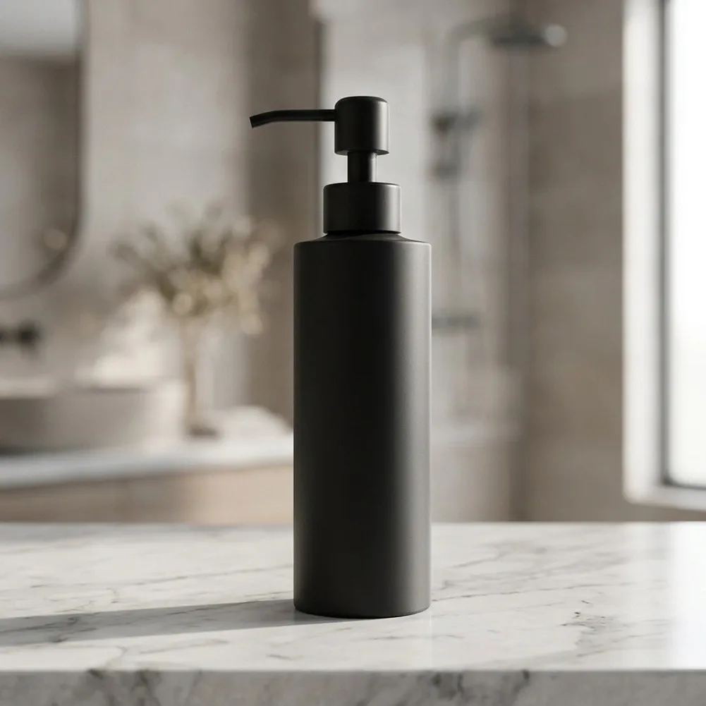 1 Piece 304 Stainless Steel Black Lotion Bottle Press Type Soap Dispenser For Bathroom Kitchen Shampoo Shower Liquid Container
