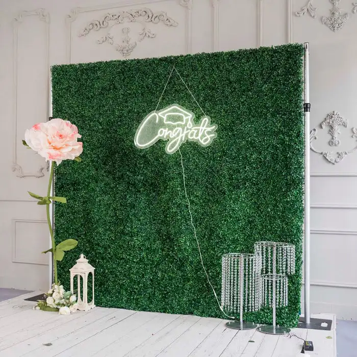 Outdoor Wedding Backdrop Decor Green Milan Turf Cloth Plant Wall Roll Up Fabric Flower Wall Arrangement Banquet Event Party Prop