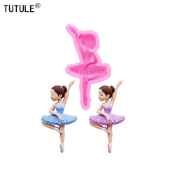 3D Ballet Girl Fridge Stickers resin jewelry accessories mould DIY Girls Keychain clay silicone mould Chocolate cake Decor mold