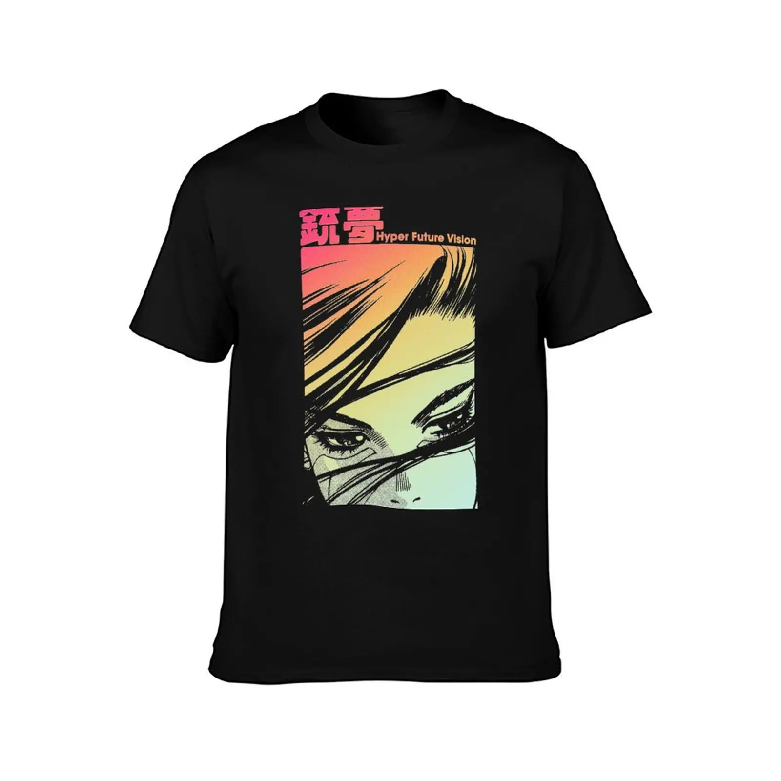 Hyper Future Vision Gunnm T-Shirt Summer Casual Cotton Tee Oversized Streetwear Tops Vintage Graphic Print Unisex Men Women