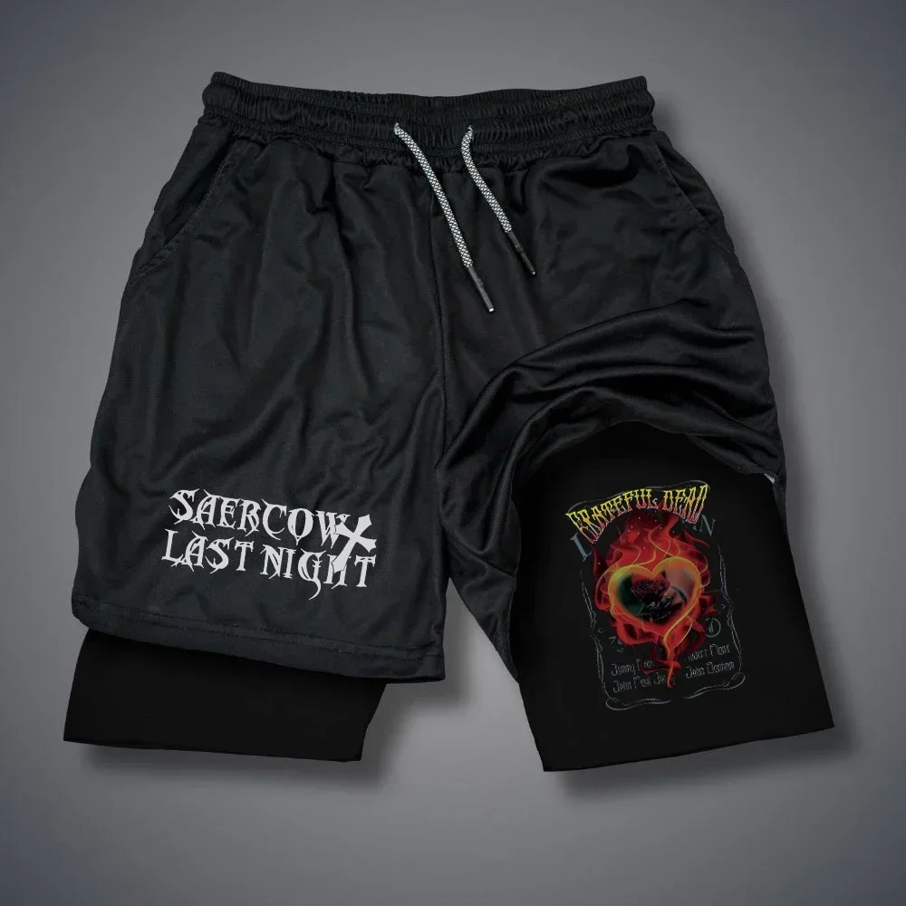 

American Double-layer Basketball Shorts, Men's and Women's Sports Pants, Fake Two Pieces, Double-layer Running Sports 17