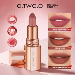 O.TWO.O Matte Lipstick Lip Tint 8 Colors Waterproof Long Lasting Non-stick Cup Sexy Highly Pigmented Velvet Lip Sticks Lip Stain