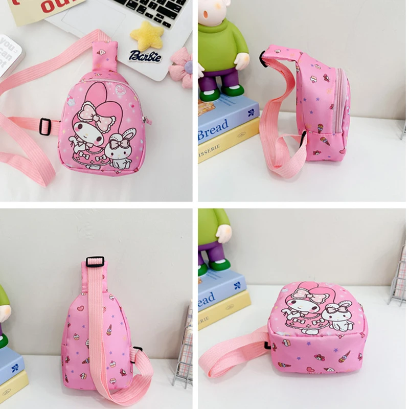 Sanrio Torba na ramię Kuromi Torba na klatkę piersiową dla dzieci Chłopcy Dziewczynki Kawaii Hello Kitty Torba na ramię Podróżny plecak Cinnamoroll