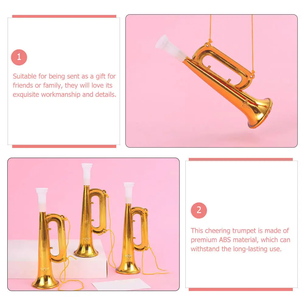 10Pcs High Grade ABS Cheering Trumpet Portable Fun Visual Decoration Trumpet Prop for Parties Ceremonies Activities