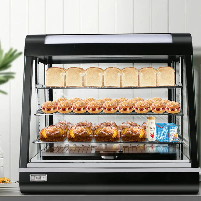 Electric Stainless Steel Restaurant Bread Display Glass Food Warmer Showcase Food Warmer Cabinet Commercial Food Warmers