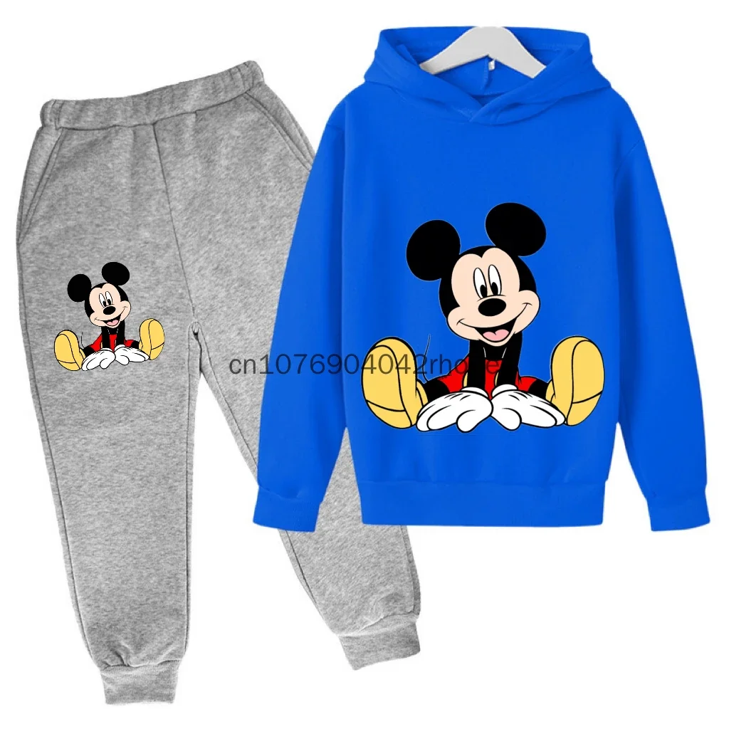 

New Disney Mickey Mouse Cartoon Kids Clothes Top+Pants 2 Piece Set Clothing Girls Boy Gift Tracksuit Children Baby Sets Clothes